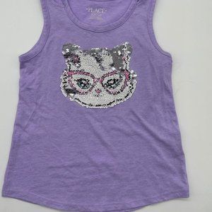 Flip Sequin Kitty Girl's Tank Top